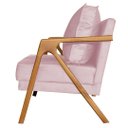 Ver imagem 3 de Poltrona Decorativa Mona Premium Madeira Maciça Linho Rosa