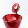 Kit 4 peças cuba de vidro redonda vermelha+válvula+torneira - 2