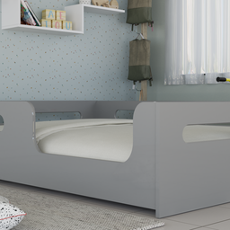 Cama Casal Infantil Montessori Potente Moveis Cinza com Colchão Casal D33 188x138x12 - 3