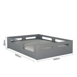 Cama Casal Infantil Montessori Potente Moveis Cinza com Colchão Casal D33 188x138x12 - 4