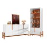 Conjunto Buffet 170 e Cristaleira Luisa Branco Cedro - 1