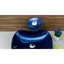 Ver imagem 4 de Kit 4 peças cuba de vidro azul+ válvula+ torneira + cifão