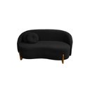 Ver imagem 2 de Sofá Orgânico 2 Lugares C/2 Almofadas Curvo Sala Recepção Amsterdã Suede Preto - Montanari's Decor