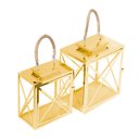 Ver imagem 1 de Conjunto Lanternas Marroquinas Dubai com Alça de Corda Dourada
