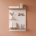 Ver imagem 1 de Prateleira Cantinho da Oração Painel Suspenso MDF Branco Amadeirado Letra 3D