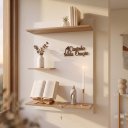 Ver imagem 2 de Prateleira Cantinho da Oração Painel Suspenso MDF Branco Amadeirado Letra 3D