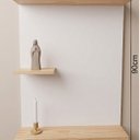 Ver imagem 5 de Prateleira Cantinho da Oração Painel Suspenso MDF Branco Amadeirado Letra 3D