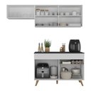 Ver imagem 4 de Armário Cozinha Modulada Compacta com Balcão 3 Peças Veneza Multimóveis Mp3765 Branco/dourado