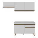 Ver imagem 7 de Armário Cozinha Modulada Compacta com Balcão 3 Peças Veneza Multimóveis Mp3765 Branco/dourado