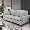 Sofa 3 Lugares 180 cm Eron Linho Cinza Vazzano - 8