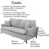 Sofa 3 Lugares 180 cm Eron Linho Cinza Vazzano - 3