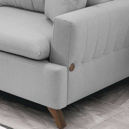 Sofa 3 Lugares 180 cm Eron Linho Cinza Vazzano - 7