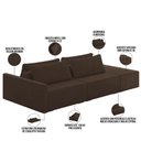 Ver imagem 7 de Sofá Ilha Modular para Sala 252cm com Puff Dublin K01 Veludo Marrom - Lyam Decor