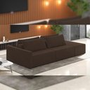 Ver imagem 6 de Sofá Ilha Modular para Sala 252cm com Puff Dublin K01 Veludo Marrom - Lyam Decor