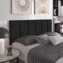 Ver imagem 1 de Cabeceira Estofada Dubai Para Cama Box Casal 1,40m Preto