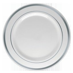 Prato Refeição Borda Prata 06 Unidades - 1