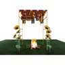 Gazebo Telado Pergolado Dourado para Decorar com Flores, 200cm Portátil e Desmontável - 3