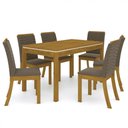 Ver imagem 6 de Conjunto Sala De Jantar Henn Suzi 6 Cadeiras Nature/off White/tecido Bege