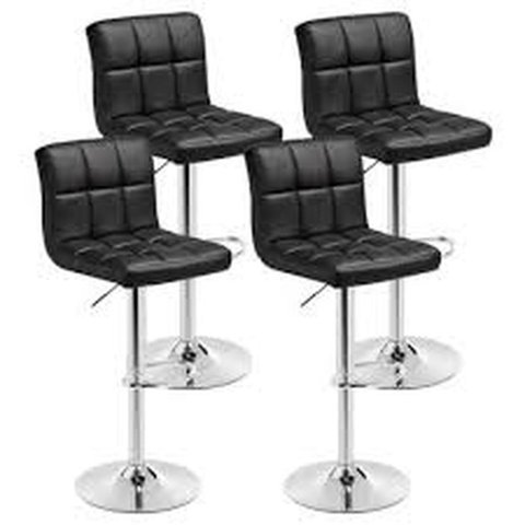 Conjunto Kit 4 Banquetas Gomos Confort Giratoria Alta Bar Bancada Preto