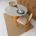 Ver imagem 6 de Mesa de Jantar Cone Redonda Laminado em Madeira 120cm Cairo Branco/Off White/Cinamomo