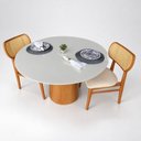Ver imagem 5 de Mesa de Jantar Cone Redonda Laminado em Madeira 120cm Cairo Branco/Off White/Cinamomo