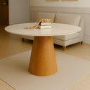Ver imagem 7 de Mesa de Jantar Cone Redonda Laminado em Madeira 120cm Cairo Branco/Off White/Cinamomo