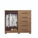 Ver imagem 1 de Cômoda Gaveteiro Organizador Quarto Dormitório Escritório Sapateira Malaga Marrom Madeira