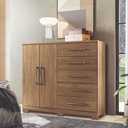 Ver imagem 2 de Cômoda Gaveteiro Organizador Quarto Dormitório Escritório Sapateira Malaga Marrom Madeira