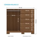 Ver imagem 3 de Cômoda Gaveteiro Organizador Quarto Dormitório Escritório Sapateira Malaga Marrom Madeira