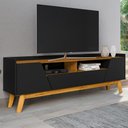 Ver imagem 2 de Rack Bancada Tv 70 Pol 180 Cm Florenca Preto Fosco Naturalle Bechara
