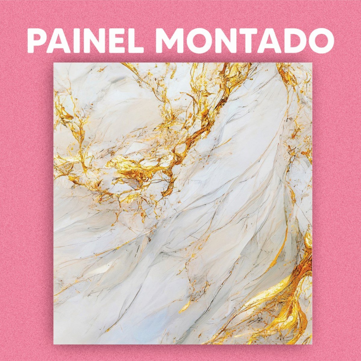 Papel de Parede Painel 3D Mármore Branco Amarelo 1M Revestimento Auto Colante Brilho Marmorizado - 3