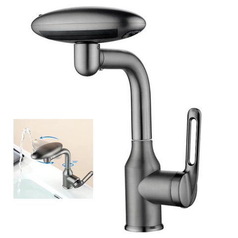 Torneira Monocomando Banheiro Cozinha Rotaçao 360 Graus Quatro Jatos de Agua Cascata Modo Bolha Cort