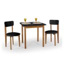 Ver imagem 2 de Mesa Cadeiras 80cm Estofado Mdf Pinus para Ambientes Pequeno:preto