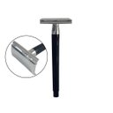 Ver imagem 5 de Kit para Barbear Masculino Retro Vintage Lamina Metal Navalha Suporte Metal Saboneteira Pincel: Pret