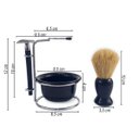 Ver imagem 2 de Kit para Barbear Masculino Retro Vintage Lamina Metal Navalha Suporte Metal Saboneteira Pincel: Pret