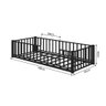 Cama de Criança Montessoriana Infantil Solteiro em Aço com Grades Ferro - Preta - 6