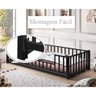 Cama de Criança Montessoriana Infantil Solteiro em Aço com Grades Ferro - Preta - 4