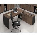 Ver imagem 1 de Mesa Escritório Presidente 1,90 X 1,60 C/ Armário Web40 Ameixa / Preto