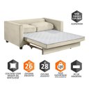 Ver imagem 3 de Sofá Cama Casal Marcelle 2 Lugares 150 cm:Veludo Bege Claro