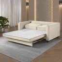 Ver imagem 4 de Sofá Cama Casal Marcelle 2 Lugares 150 cm:Veludo Bege Claro