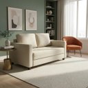 Ver imagem 2 de Sofá Cama Casal Marcelle 2 Lugares 150 cm:Veludo Bege Claro