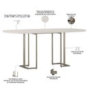 Ver imagem 3 de Mesa Retangular Alina 180cm Off White Champanhe com 6 Cadeiras Barcelona N01 Couríssimo Preto Linho