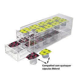 SUPORTE ACRÍLICO PORTA CÁPSULAS BBLEND 2 GAVETAS PARA 20 CÁPSULAS PC-BB-20 CENTAURI ACRÍLICOS Centau - 2