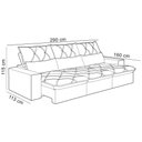 Ver imagem 4 de Sofá Retrátil Reclinável para Sala 4 Lugares 290cm Aires F04 Veludo Cinza Claro - Lyam Decor