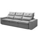 Ver imagem 5 de Sofá Retrátil Reclinável para Sala 4 Lugares 290cm Aires F04 Veludo Cinza Claro - Lyam Decor
