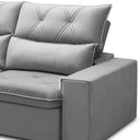 Ver imagem 7 de Sofá Retrátil Reclinável para Sala 4 Lugares 290cm Aires F04 Veludo Cinza Claro - Lyam Decor