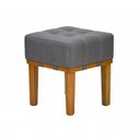 Ver imagem 1 de Puff Quadrado Para Sala Madeira Maciça 45 Cm Linho Cinza Chumbo