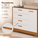 Ver imagem 5 de Cômoda Sapateira Zaki para Quarto de Bebê | 100% MDF 1 Porta e 4 Gavetas Branco Fosco/ Savana