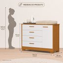 Ver imagem 4 de Cômoda Sapateira Zaki para Quarto de Bebê | 100% MDF 1 Porta e 4 Gavetas Branco Fosco/ Savana