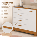 Ver imagem 5 de Cômoda Sapateira Zaki para Quarto de Bebê 100% MDF Branco/Fosco/Savana